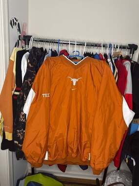 Vintage Nike Texas Longhorns V-Neck Windbreaker Pullover Jacket XXL